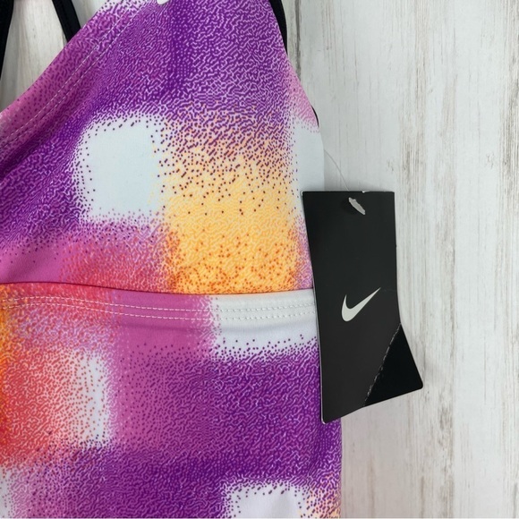 NWT Nike grid pattern tankini bathing suit top - Picture 2 of 7